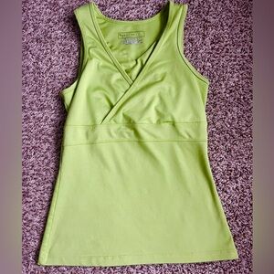 Tek Gear Activewear Layered Tank Top Lime Green Size Small